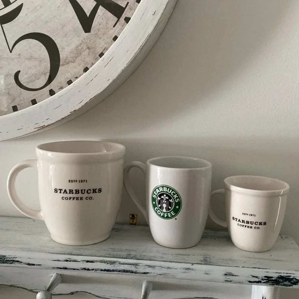 Starbucks Small Abbey Coffee Mug from 2002 White Barista Espresso Mug